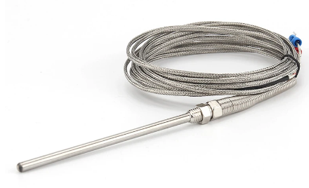 PT100 Sensor 3 Wire, 5mm Dia 50-200mm Length Stainless Probe 400C Max (2M Lead)