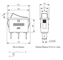 Load image into Gallery viewer, EMAS A21B1K11 Illuminated Red Rocker Switch SPST 16A 230V (30x11mm)
