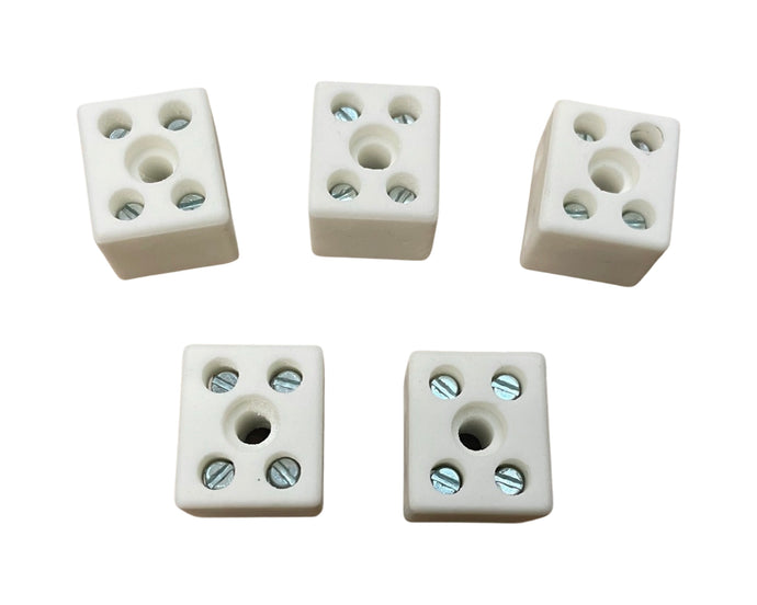 High Temperature Ceramic Terminal Block 2 Way 32A 4mm 12AWG 450V Max