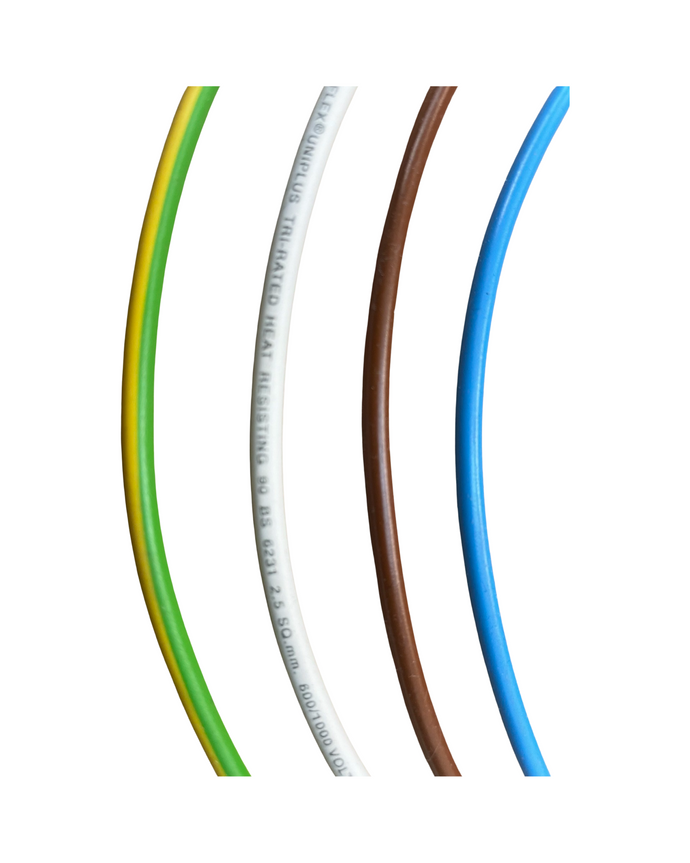 6.0mm² CSA 10AWG Tri-Rated Single Cable Brown, Blue, Green/Yellow Per Metre BS6231