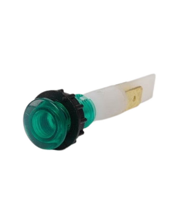 EMAS S102NY Green Neon Pilot Indicator 10mm Diameter Spade Terminal (230V)