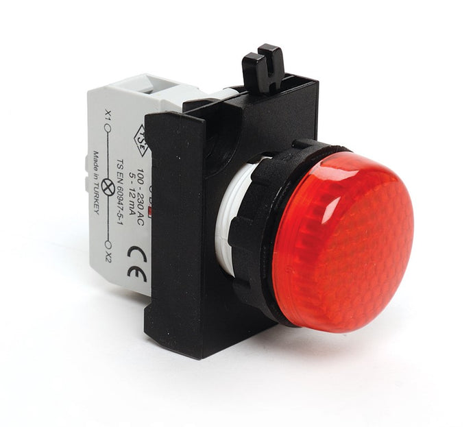 EMAS CP0K0XK - IP65 Indicator Lamp Red 22mm (100-230V)