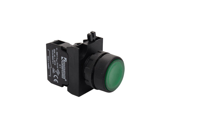 EMAS CP100DY - IP65 Green Start Momentary Push Button (1 N.O. Contact)