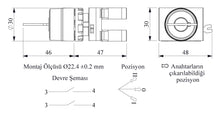 Load image into Gallery viewer, EMAS CP101AC30 - Key Switch (2-0-1) Stay Put Removal All Positions (2 N.O.)
