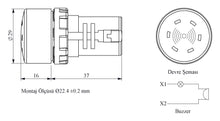 Load image into Gallery viewer, EMAS MBZS220SE - 85dB Alarm LED Buzzer Alarm Indicator 22mm (IP65 230V AC)
