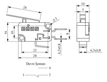 Load image into Gallery viewer, EMAS MK1KIM2 Microswitch Middle Hinge Lever (1 C.O. Contact)
