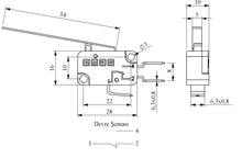 Load image into Gallery viewer, EMAS MK1KIM3 Microswitch Long Hinge Lever (1 C.O. Contact)
