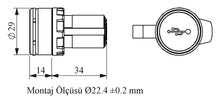 Load image into Gallery viewer, EMAS BUSB30 - USB Control Panel Socket Female-Female 22 mm USB3.0
